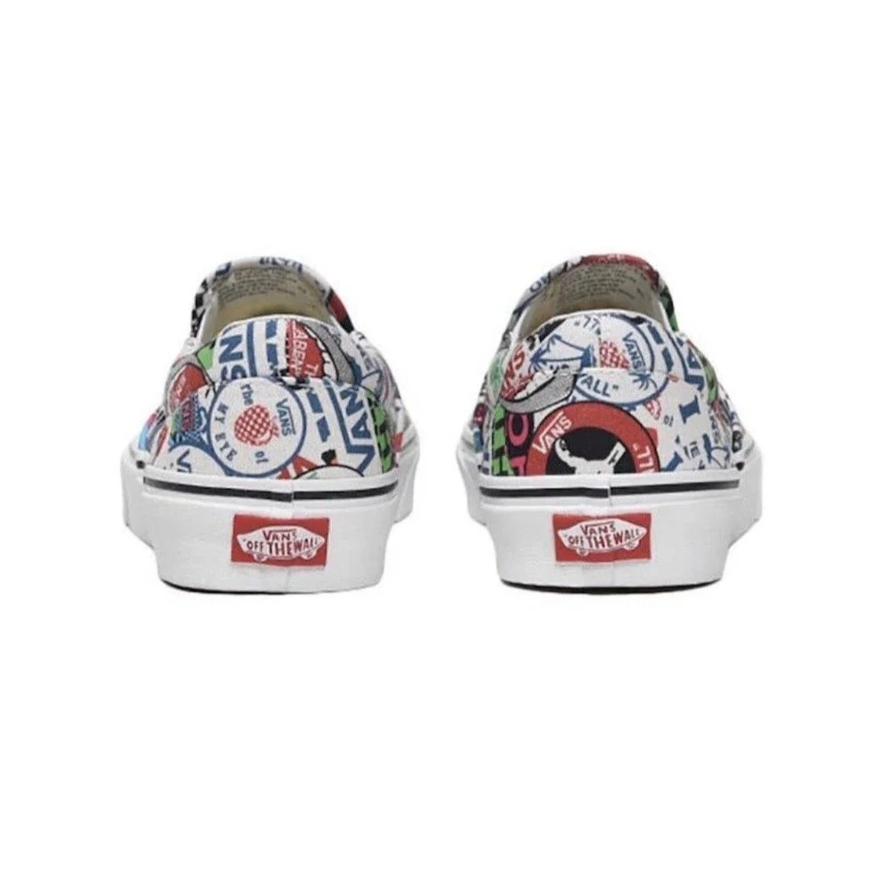Vans Classic Slip-On Sticker Mash Up UniSex Canvas Shoes US Men 10 Women 11.5